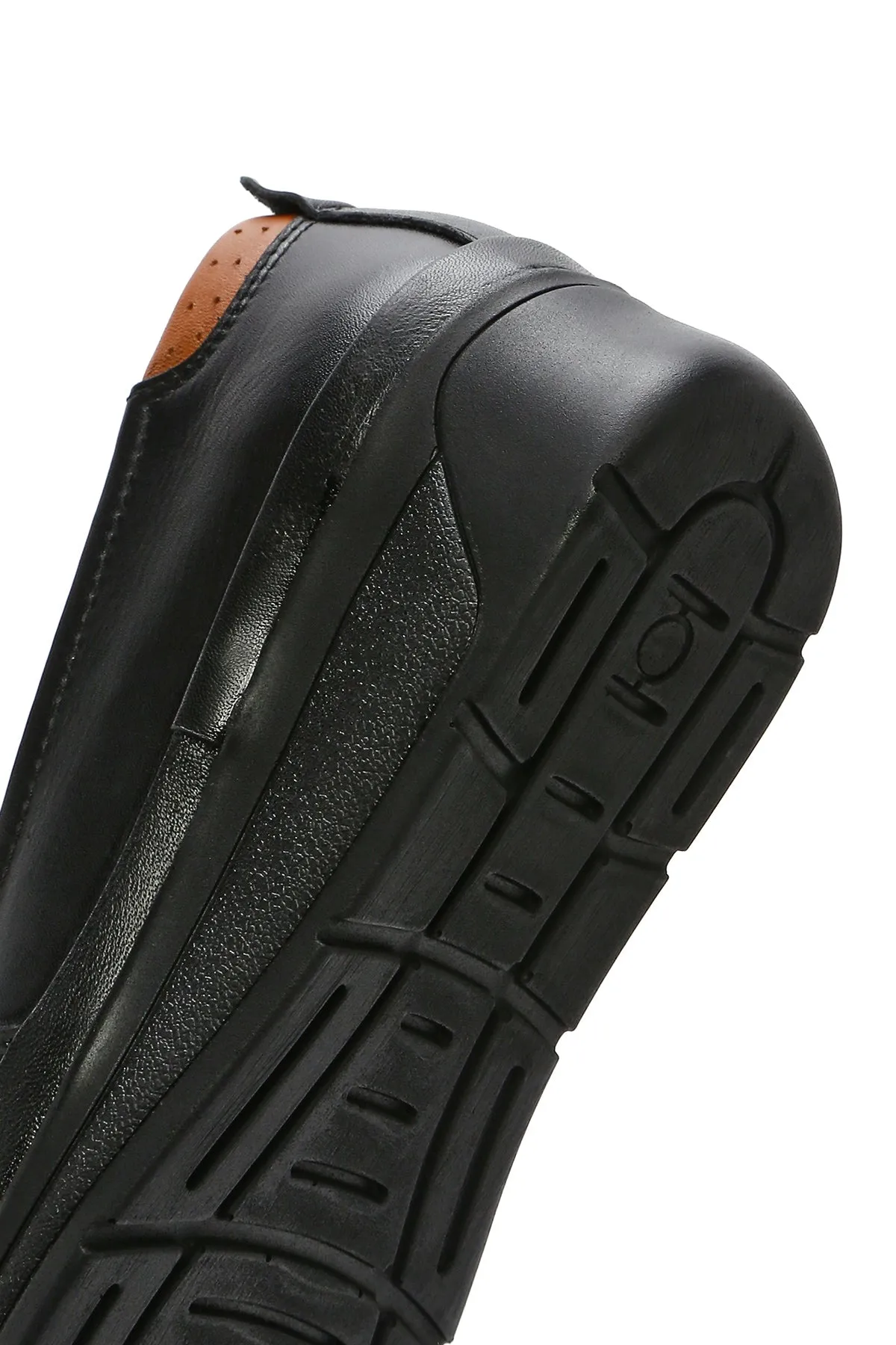 Kadın Siyah Dolgu Topuklu Deri Comfort Loafer