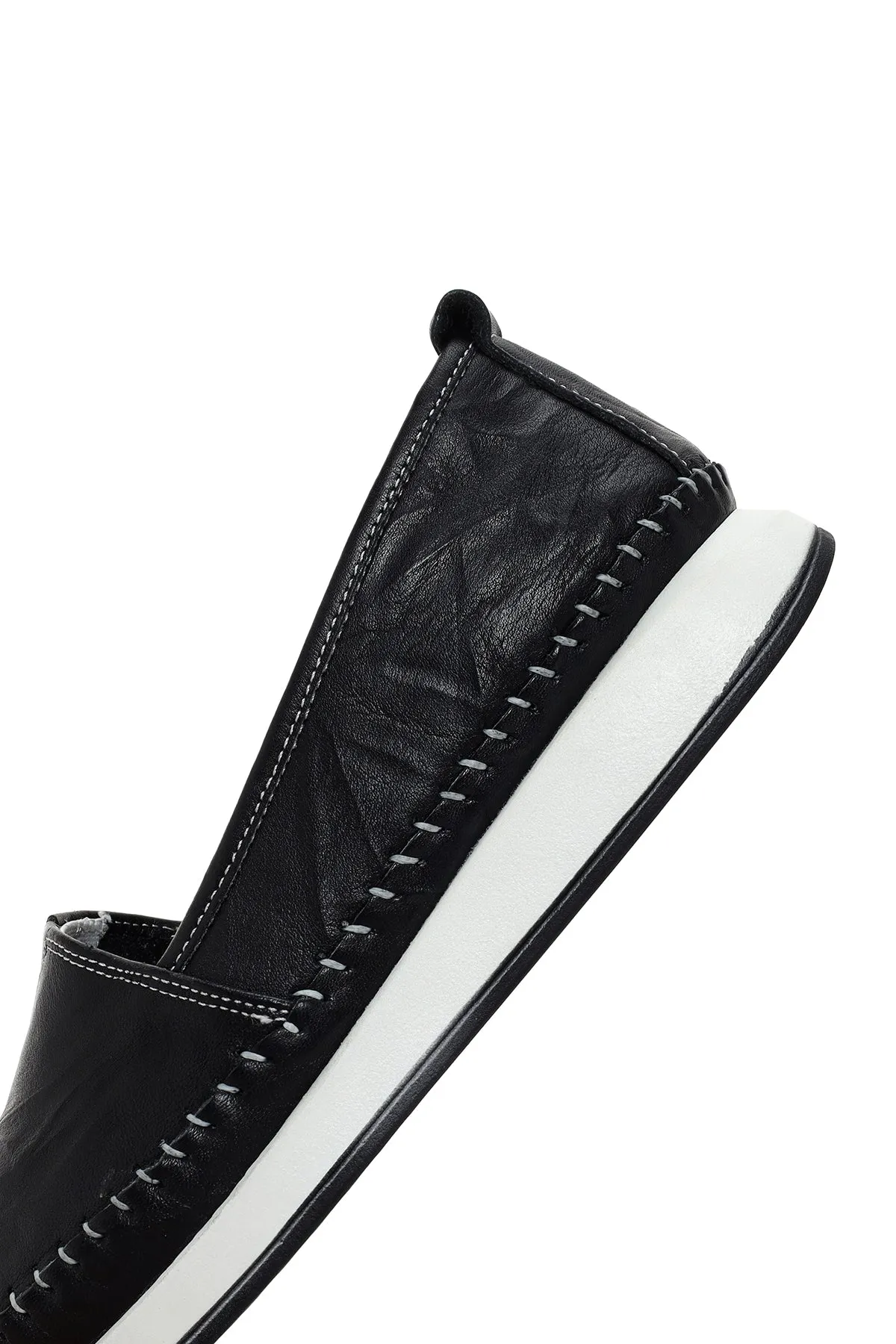 Kadın Siyah Kalın Tabanlı Deri Comfort Loafer