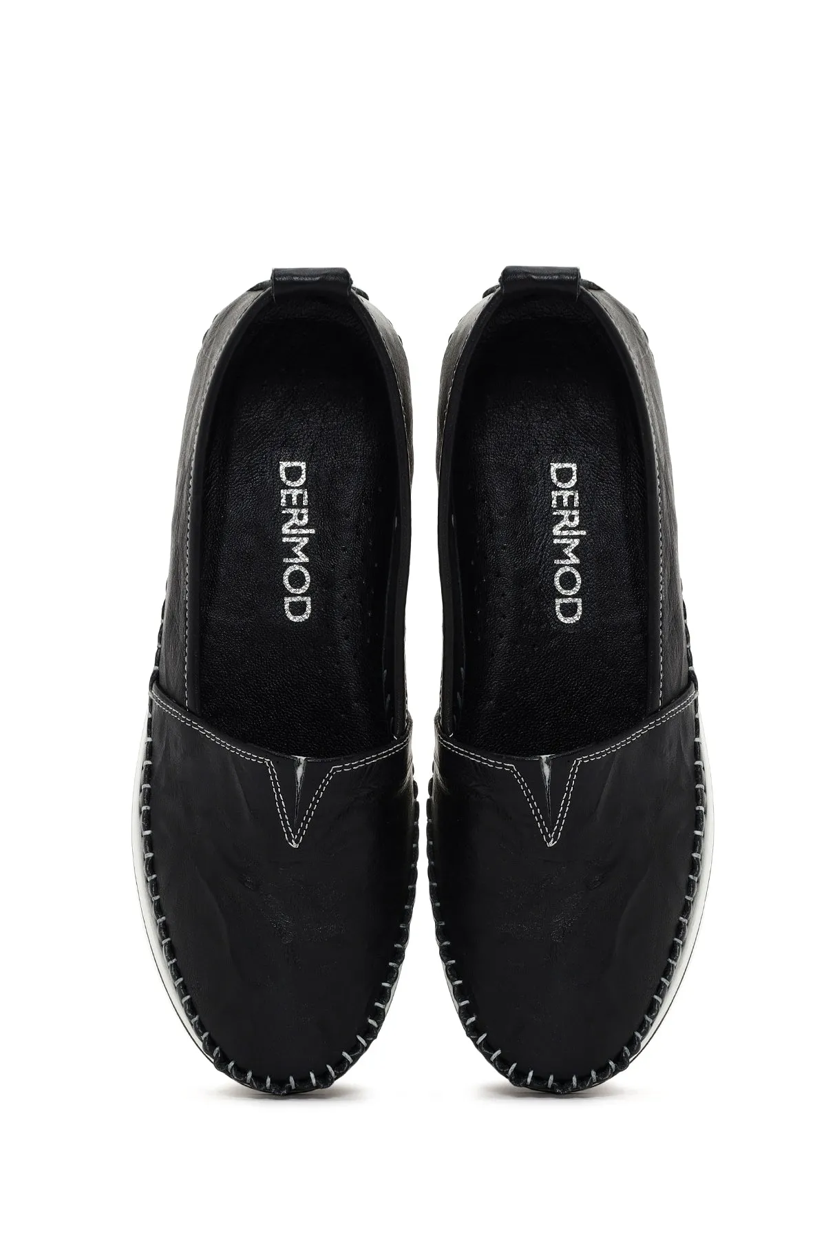 Kadın Siyah Kalın Tabanlı Deri Comfort Loafer