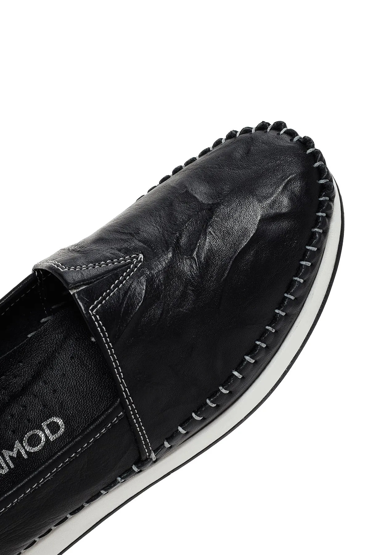 Kadın Siyah Kalın Tabanlı Deri Comfort Loafer