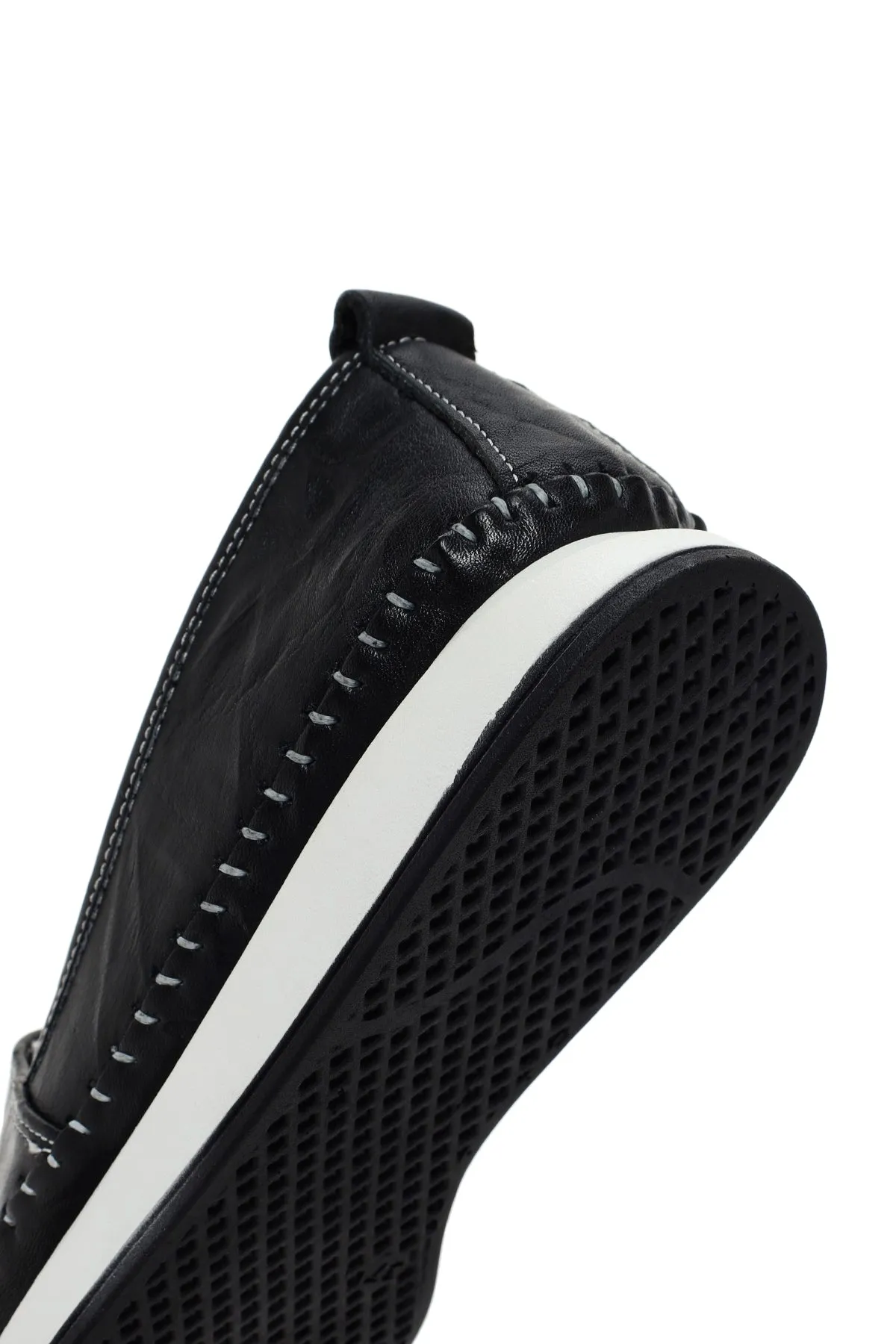 Kadın Siyah Kalın Tabanlı Deri Comfort Loafer