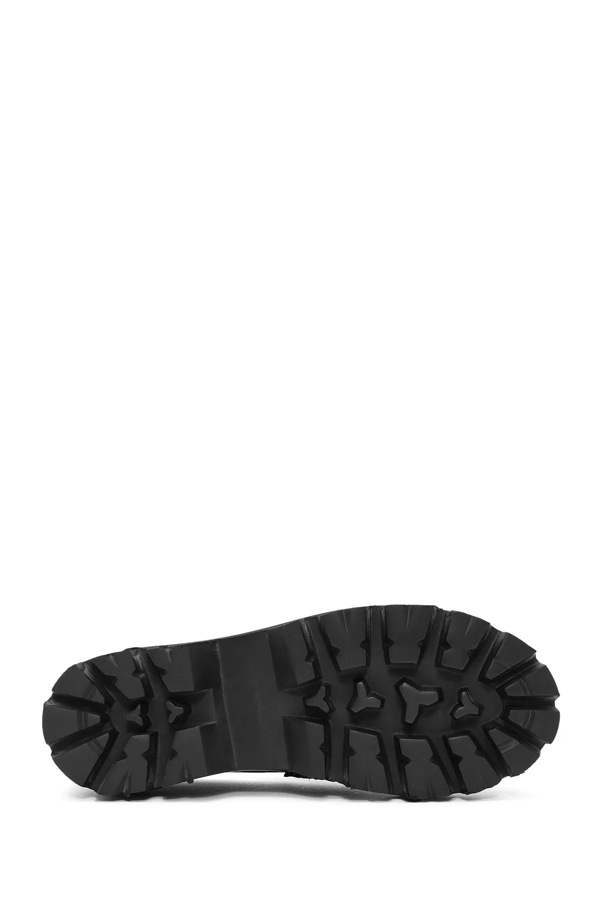 Kadın Siyah Taş Detaylı Deri Maskülen Loafer