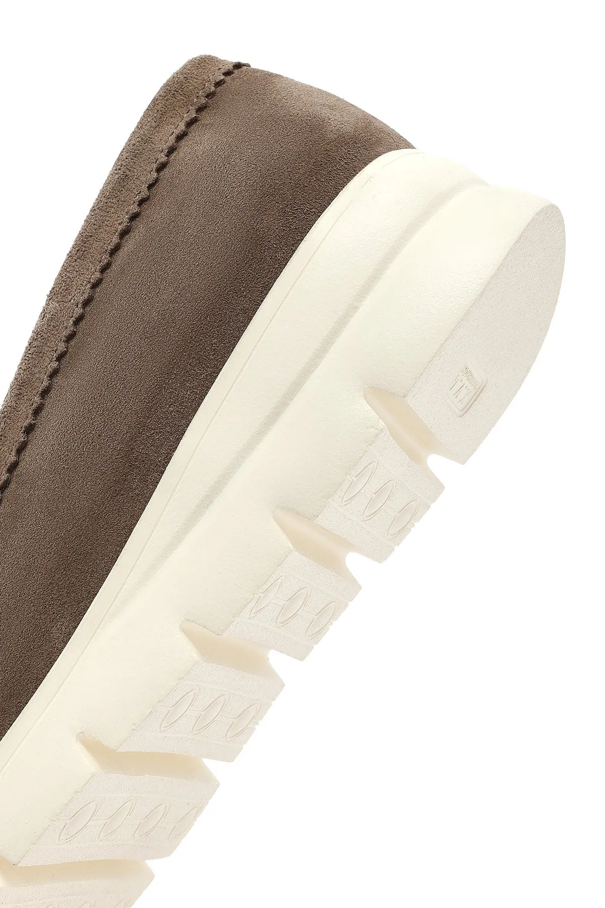Kadın Vizon Dolgu Topuklu Süet Deri Comfort Loafer