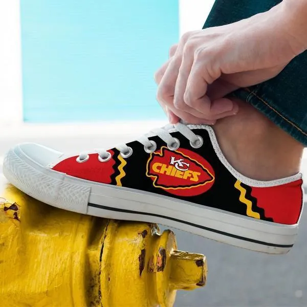 kansas chiefs mens low cut sneakers cut