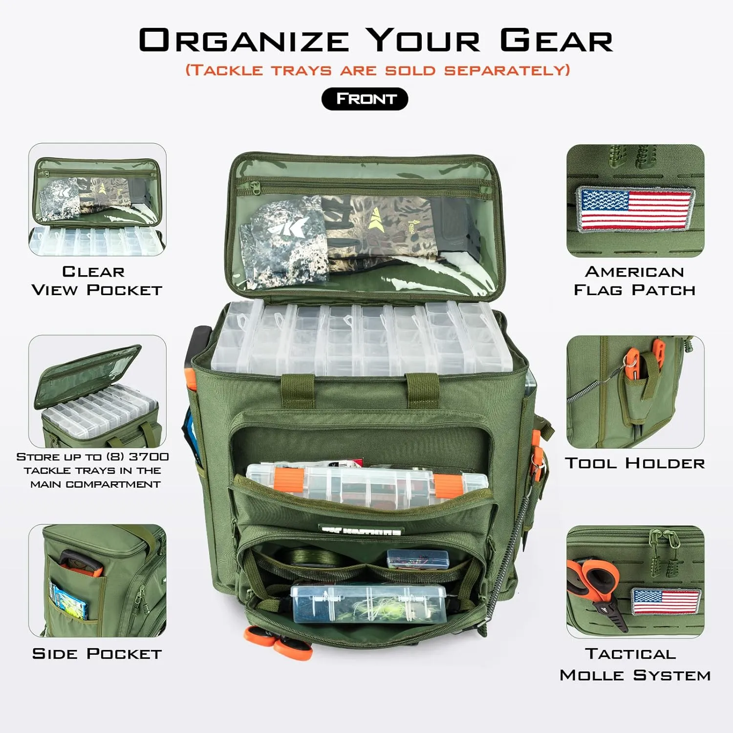 KastKing Fishing Tackle Bags - Saltwater & Freshwater Fishing Bags - Water Resistant, Padded Shoulder Strap - Gear Storage