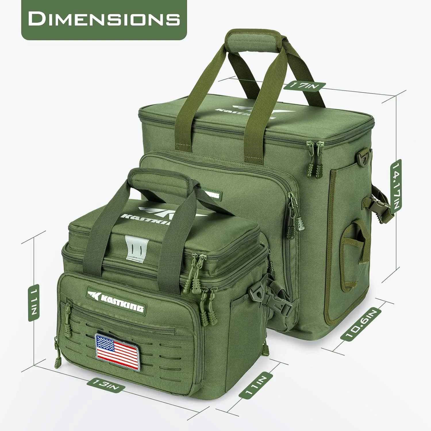 KastKing Fishing Tackle Bags - Saltwater & Freshwater Fishing Bags - Water Resistant, Padded Shoulder Strap - Gear Storage