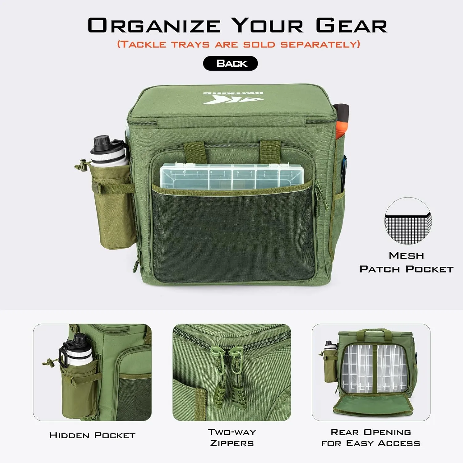 KastKing Fishing Tackle Bags - Saltwater & Freshwater Fishing Bags - Water Resistant, Padded Shoulder Strap - Gear Storage
