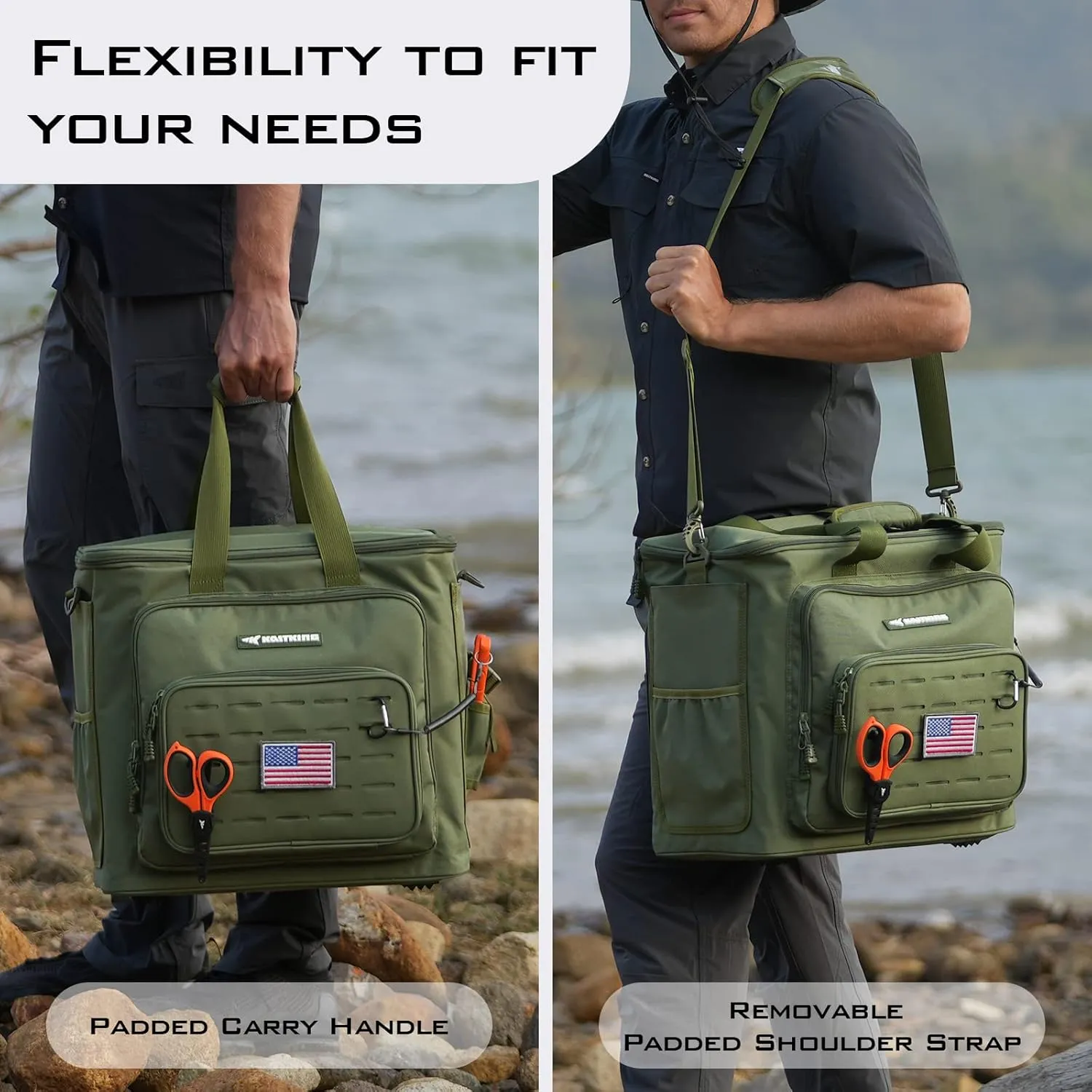 KastKing Fishing Tackle Bags - Saltwater & Freshwater Fishing Bags - Water Resistant, Padded Shoulder Strap - Gear Storage