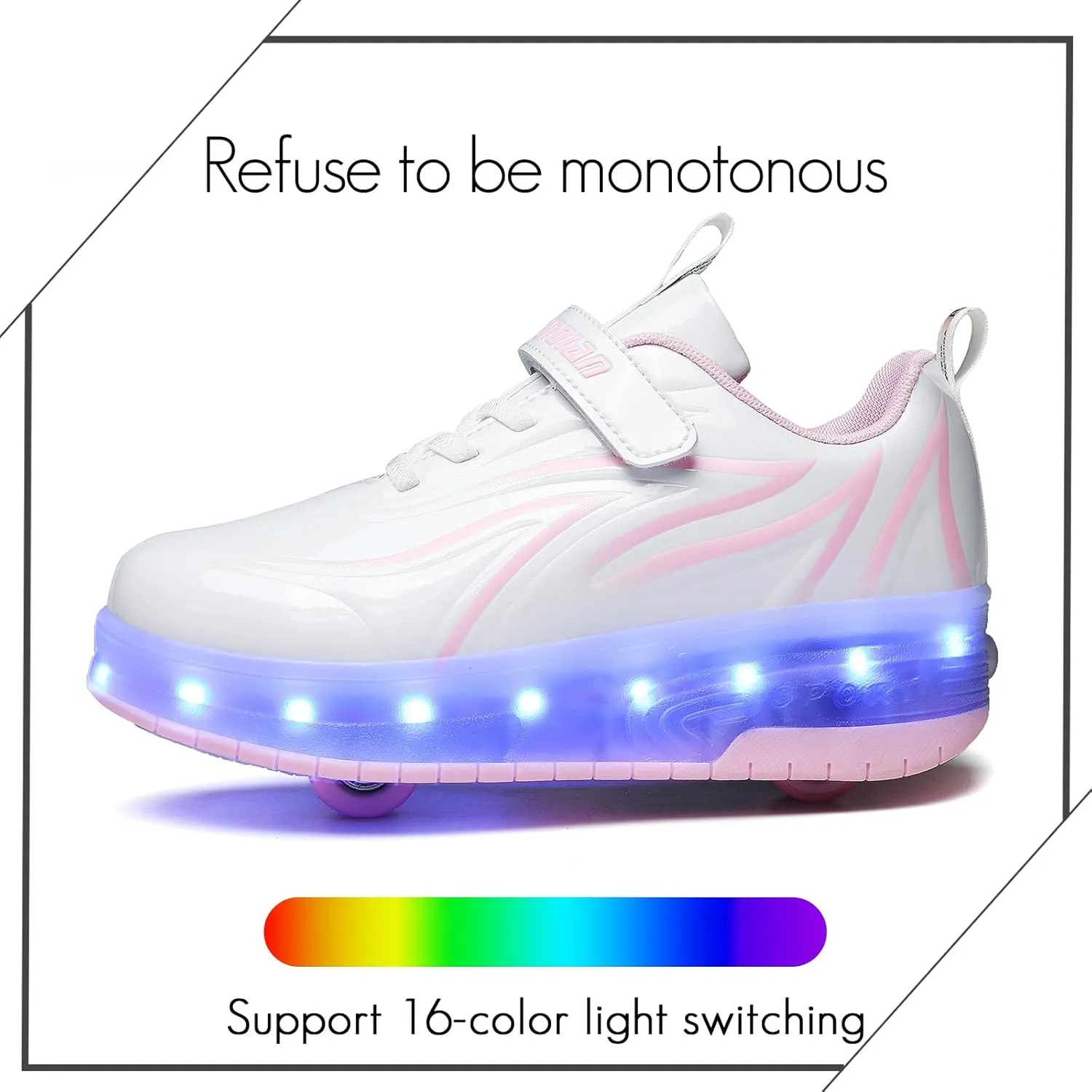 Kids Light Up Shoes with Wheels USB Chargable Colorful Light Up Roller Skate Shoes