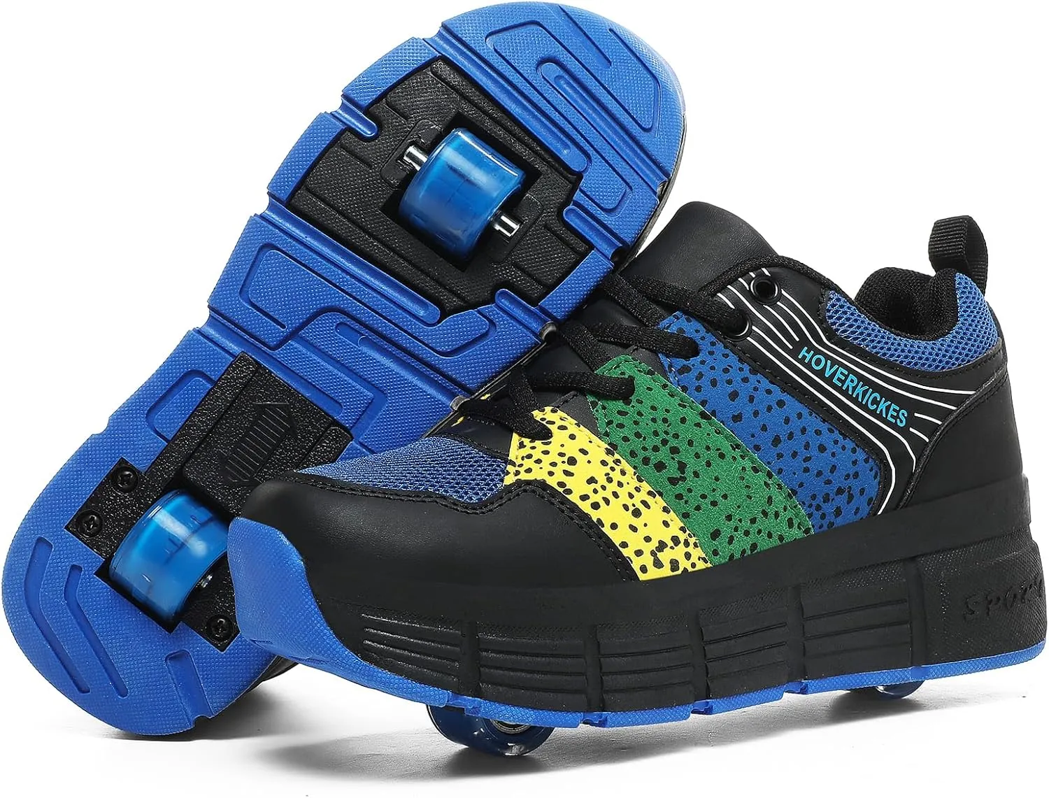 Kids Roller Skate Shoes with Wheels Roller Sneakers for Boys Girls Kids Deformation Wheeled Shoes ﻿