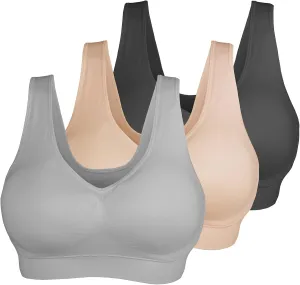 KINYAOYAO Sports Bra for Women Medium Support Yoga Workout Bras Padded Seamless