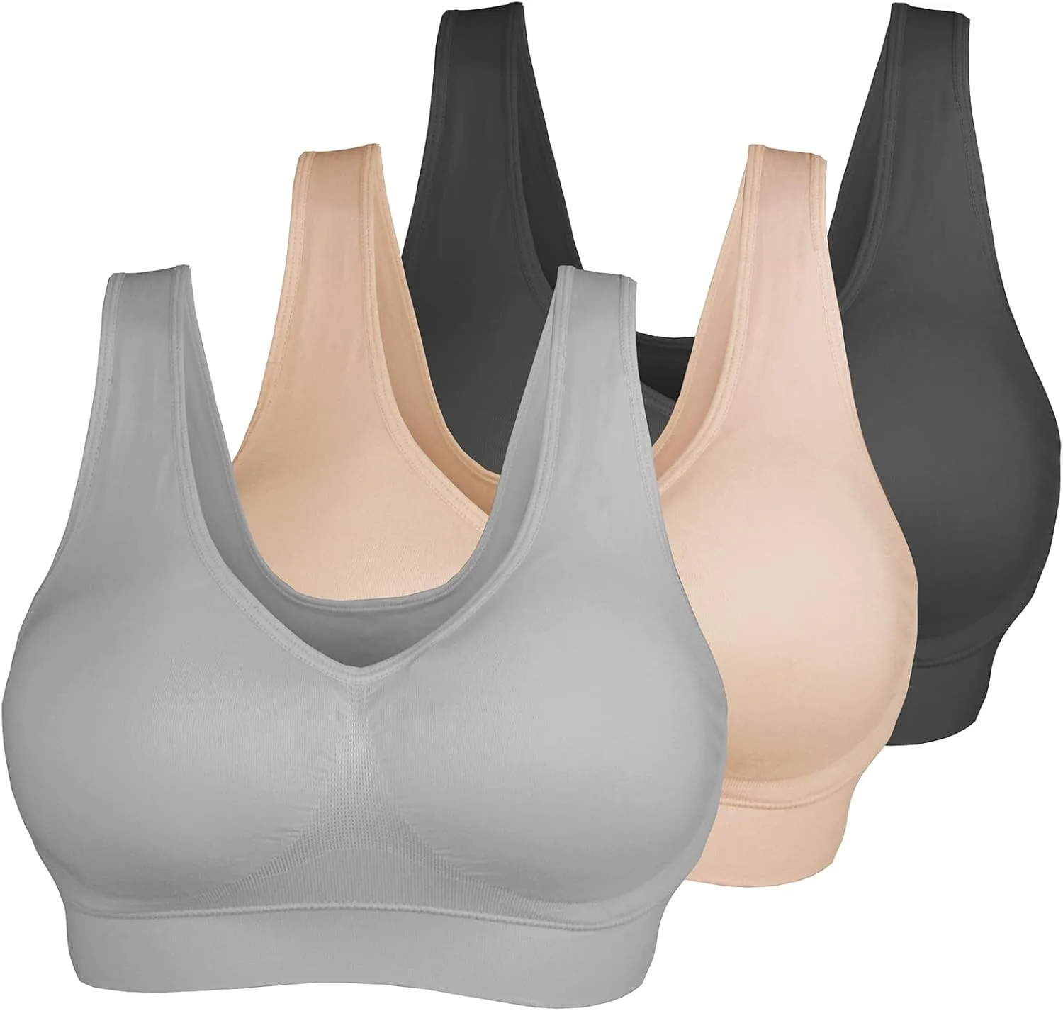 KINYAOYAO Sports Bra for Women Medium Support Yoga Workout Bras Padded Seamless