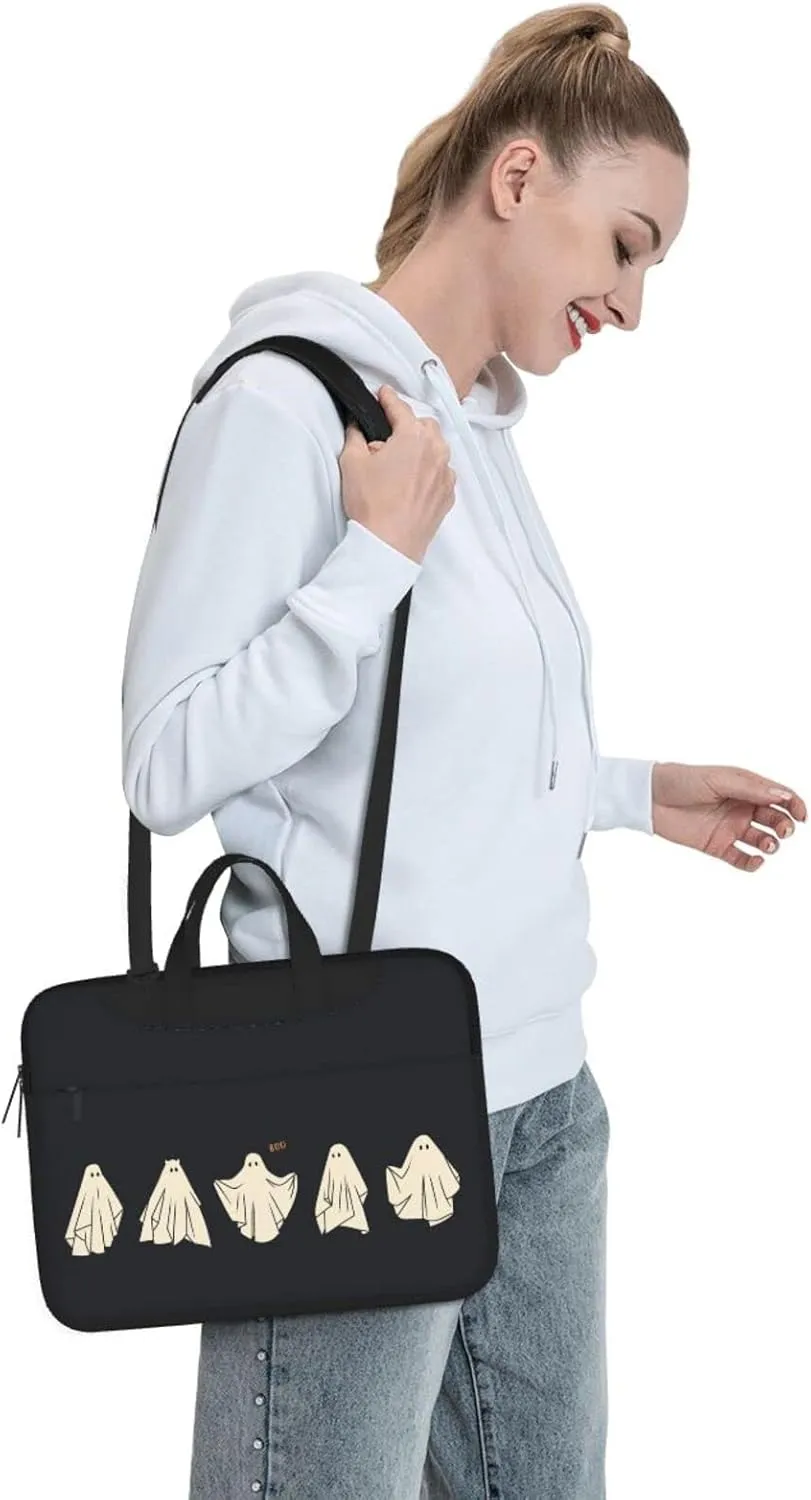 Laptop Bag Laptop Case 13 Inch Computer Bags Funny Halloween Scary Ghostly Printed Padded Sleeve Cover for Women Men