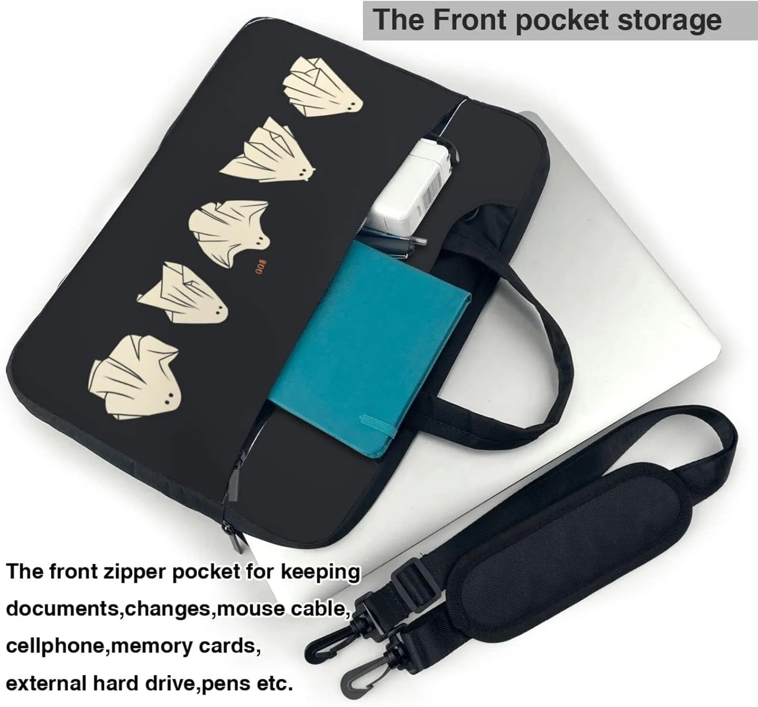 Laptop Bag Laptop Case 13 Inch Computer Bags Funny Halloween Scary Ghostly Printed Padded Sleeve Cover for Women Men