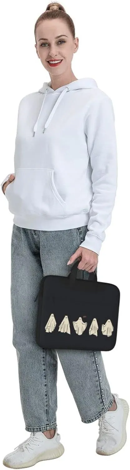 Laptop Bag Laptop Case 13 Inch Computer Bags Funny Halloween Scary Ghostly Printed Padded Sleeve Cover for Women Men