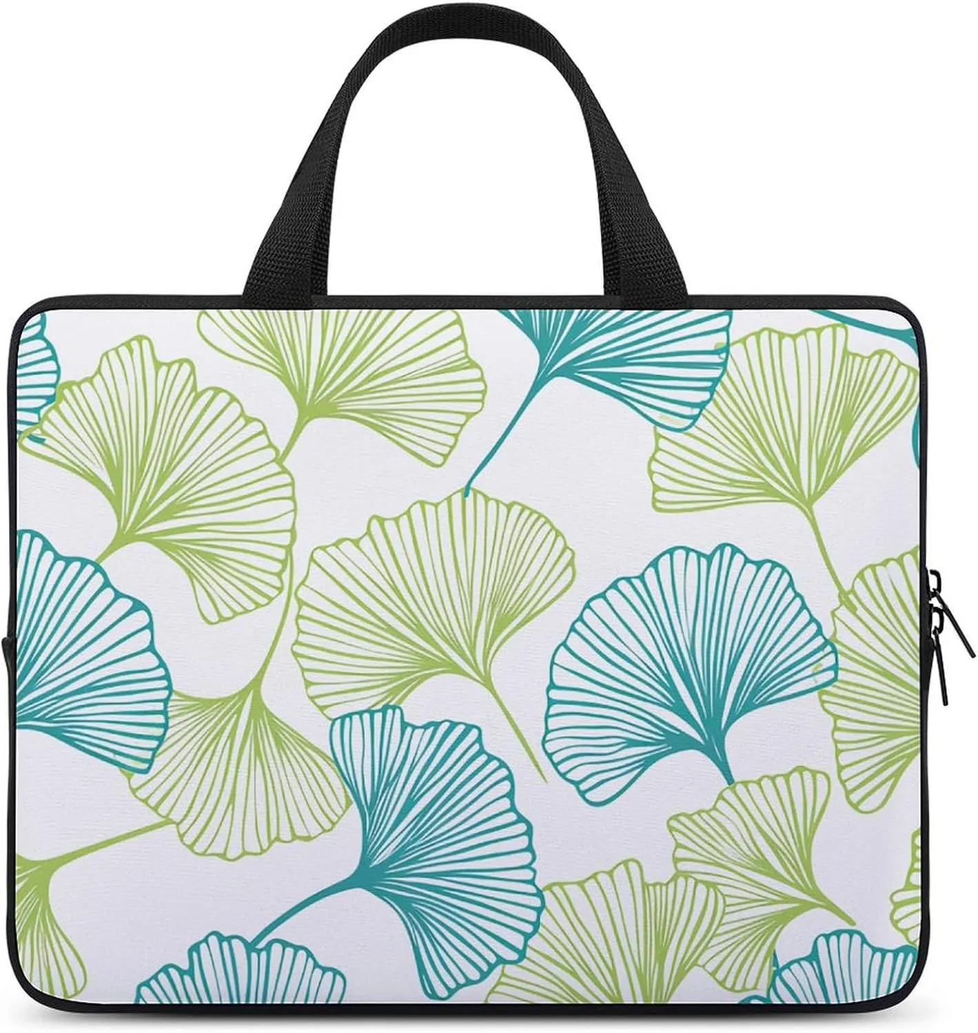 Laptop Shoulder Bag Laptop Bag Computer Bag Leaf Outline Doodle Messenger Bag for Unisex