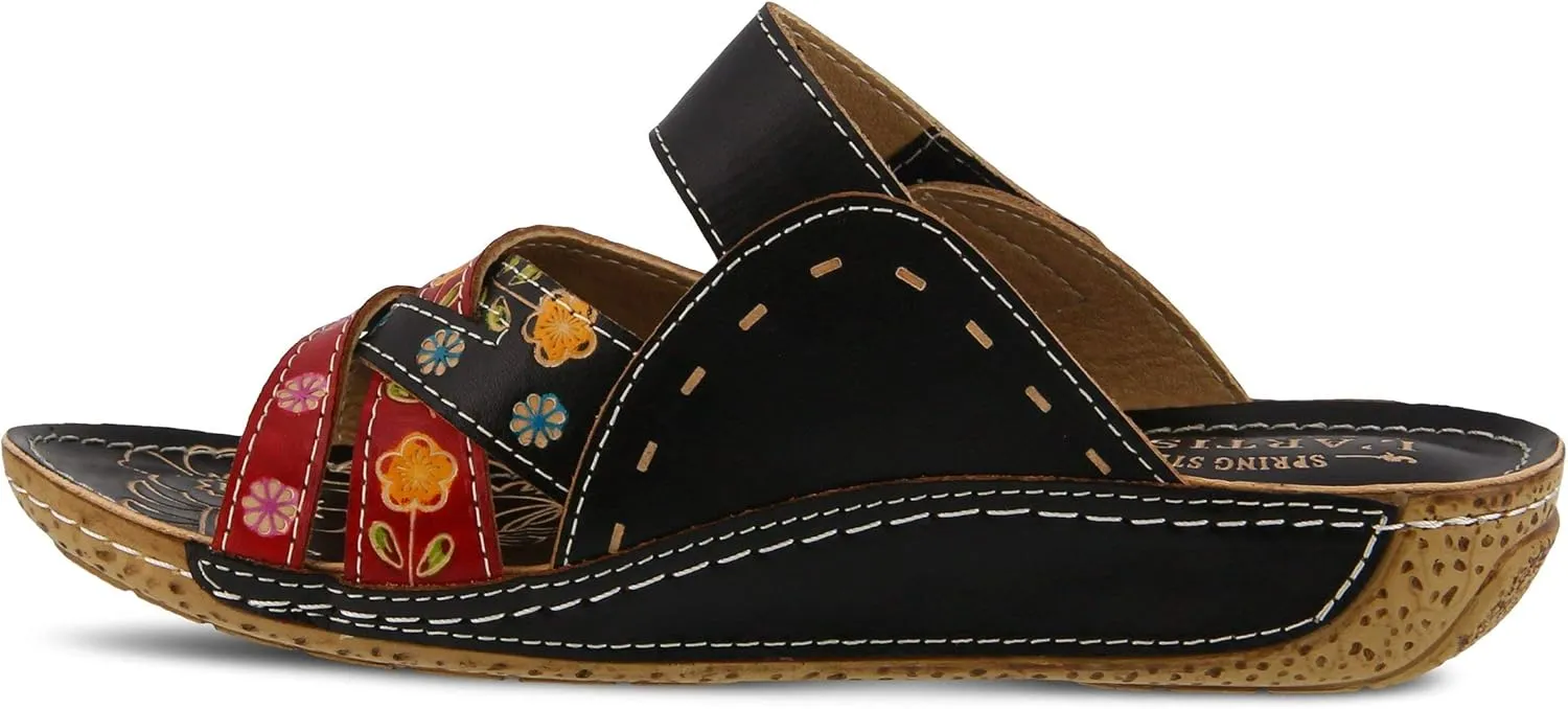 L'Artiste by Spring Step Women's Style Leigh Leather Slide Sandal