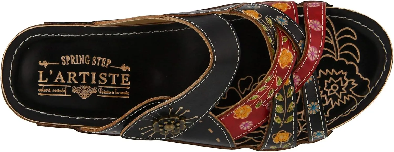 L'Artiste by Spring Step Women's Style Leigh Leather Slide Sandal