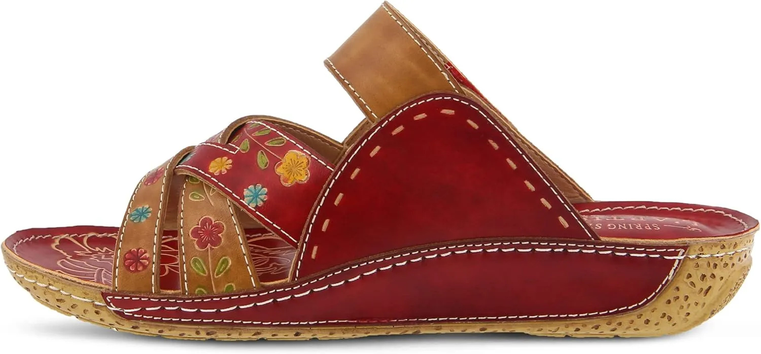 L'Artiste by Spring Step Women's Style Leigh Leather Slide Sandal