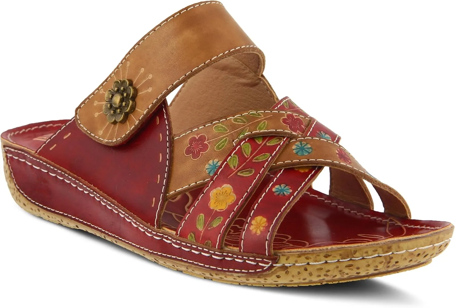 L'Artiste by Spring Step Women's Style Leigh Leather Slide Sandal