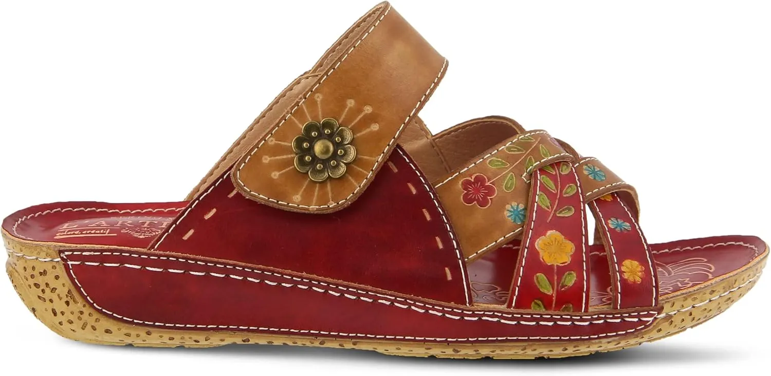 L'Artiste by Spring Step Women's Style Leigh Leather Slide Sandal