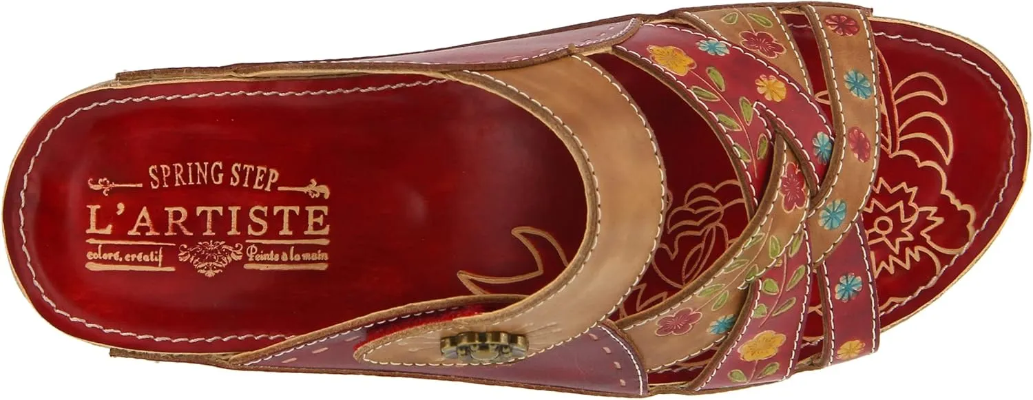 L'Artiste by Spring Step Women's Style Leigh Leather Slide Sandal