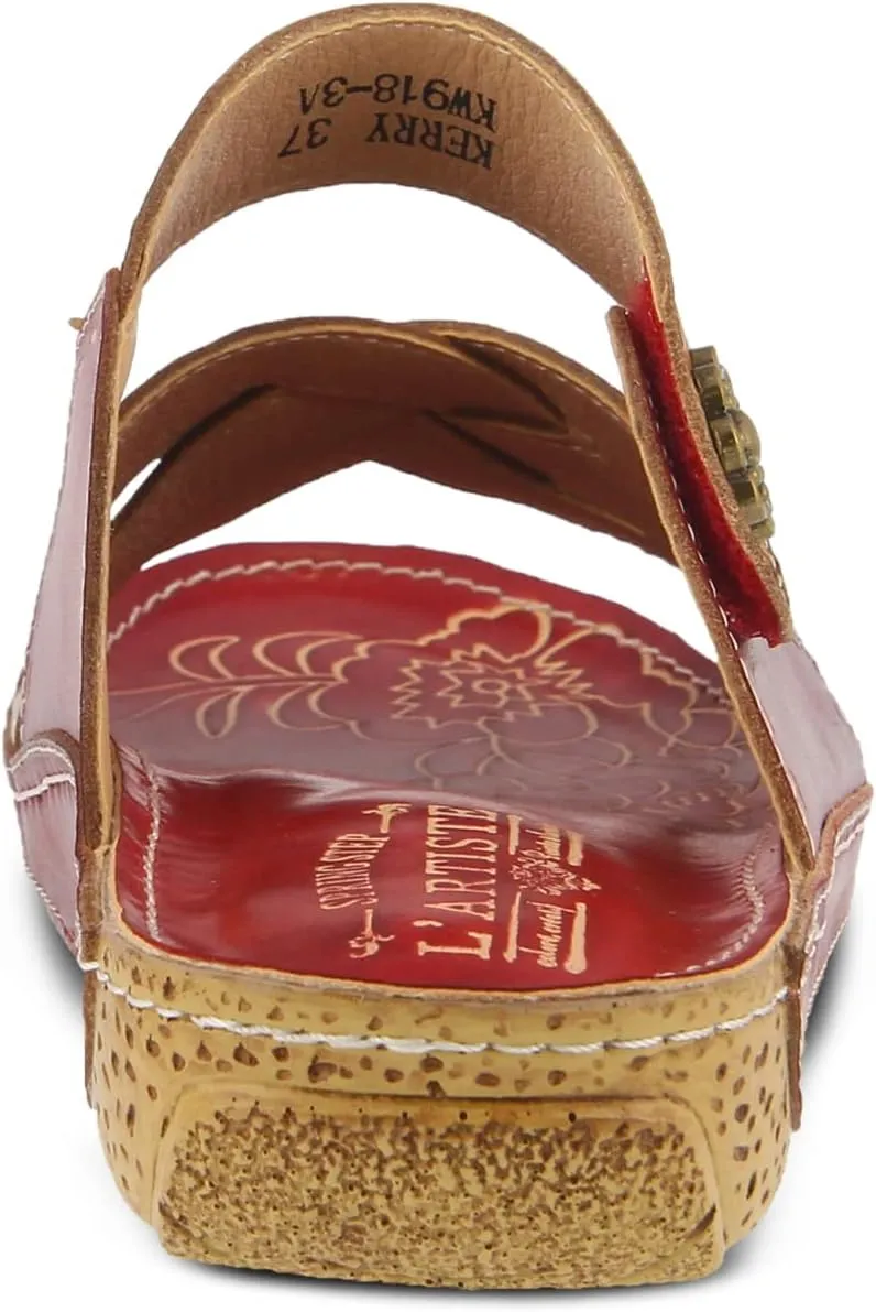 L'Artiste by Spring Step Women's Style Leigh Leather Slide Sandal