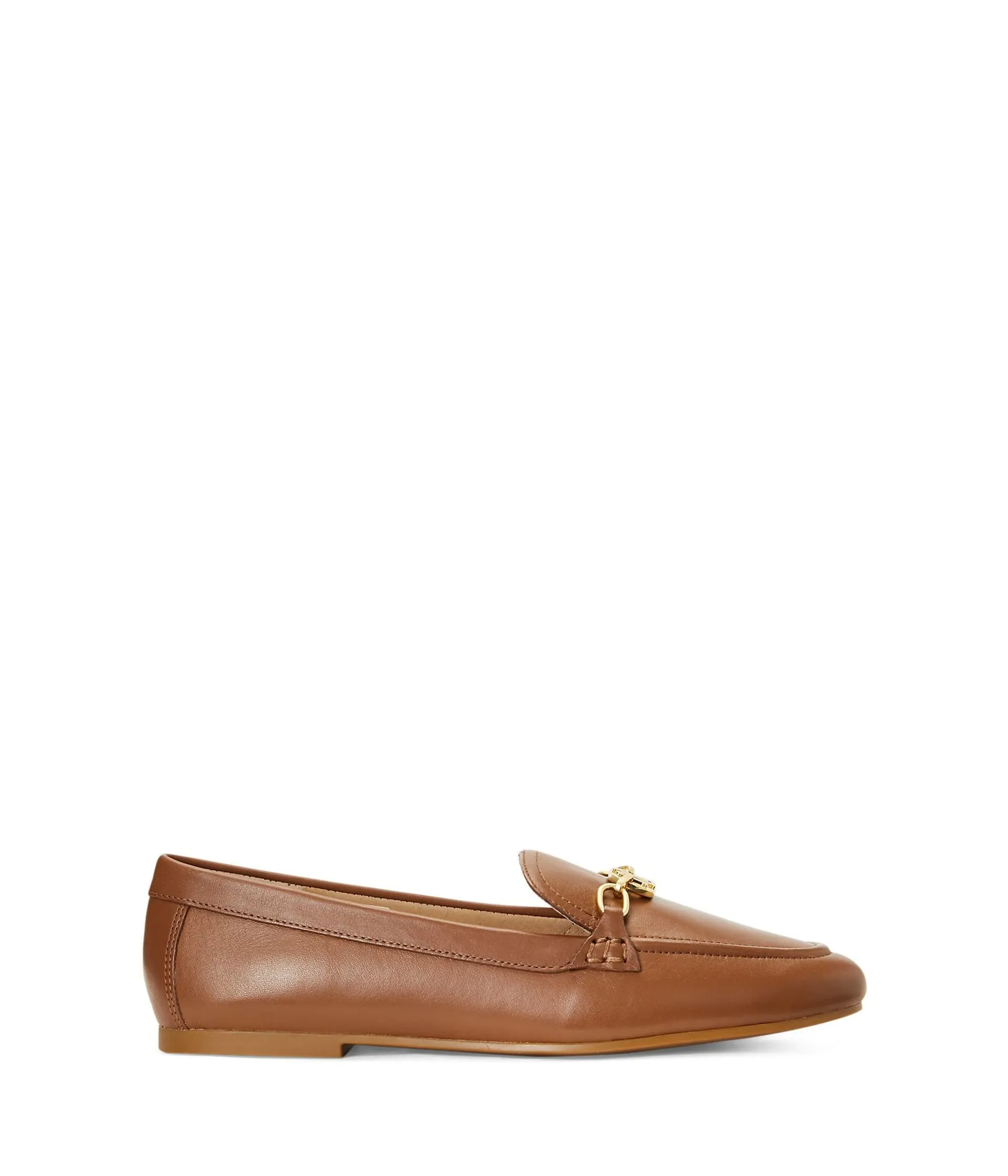 Lauren Ralph Lauren Womens Averi Nappa Leather Loafer Deep Saddle Tan 9.5 B - Medium