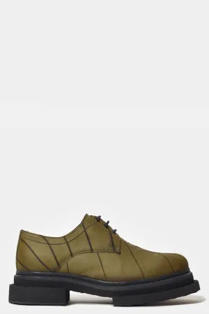 Leaf Leather Derby Green