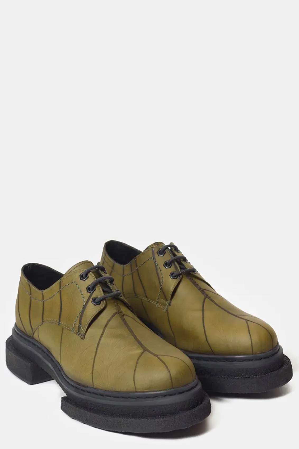 Leaf Leather Derby Green