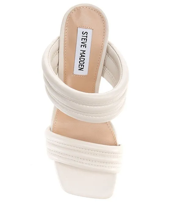 Leather Band Block Heel Mule Sandal