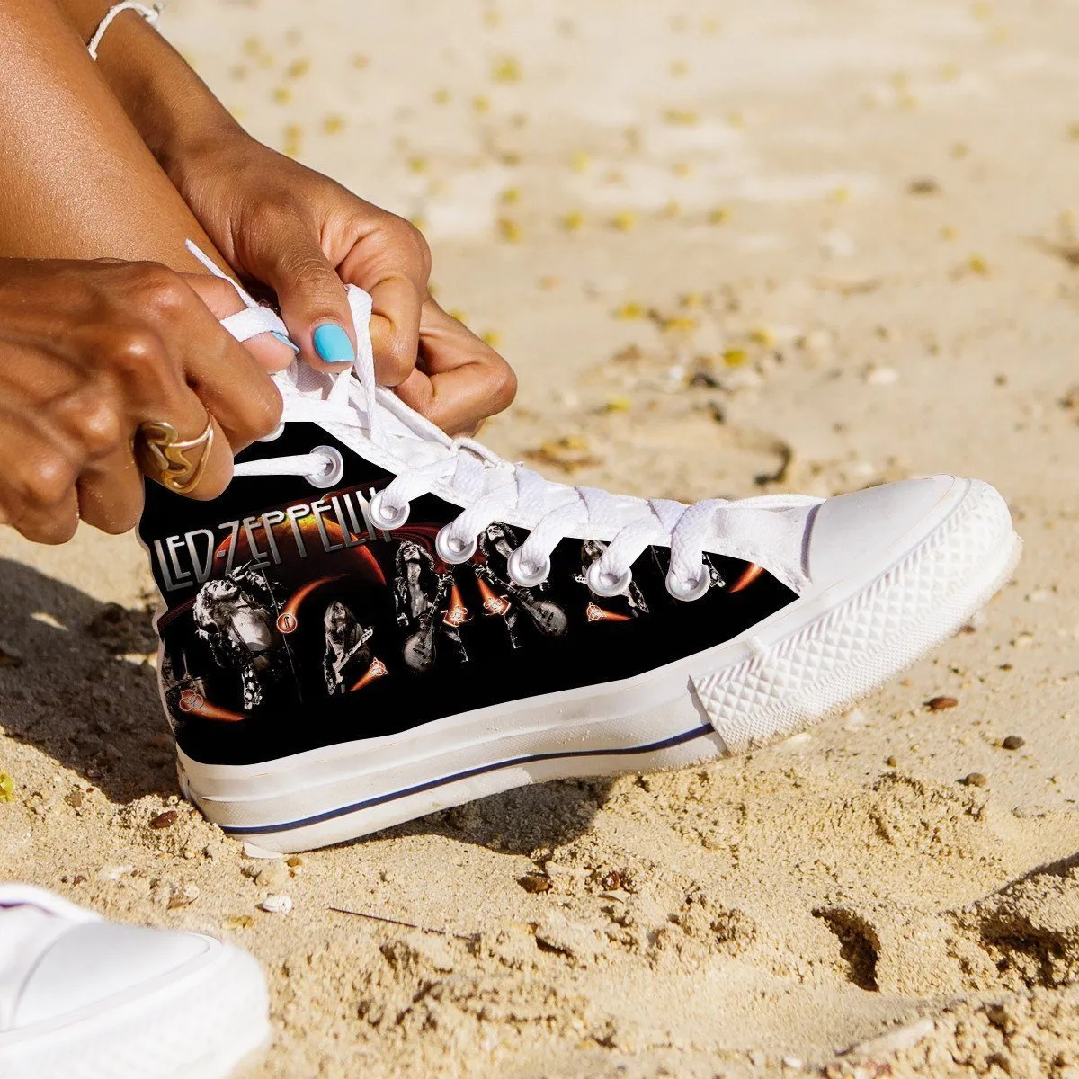 led zeppelin ladies high top sneakers