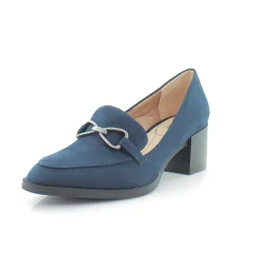 LifeStride Womens Devyn 2 Block Heel Loafer Lux Navy Fabric 9 M