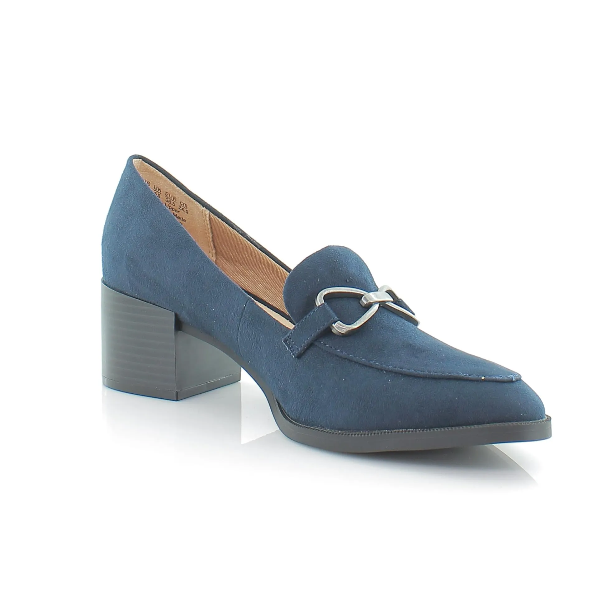 LifeStride Womens Devyn 2 Block Heel Loafer Lux Navy Fabric 9 M