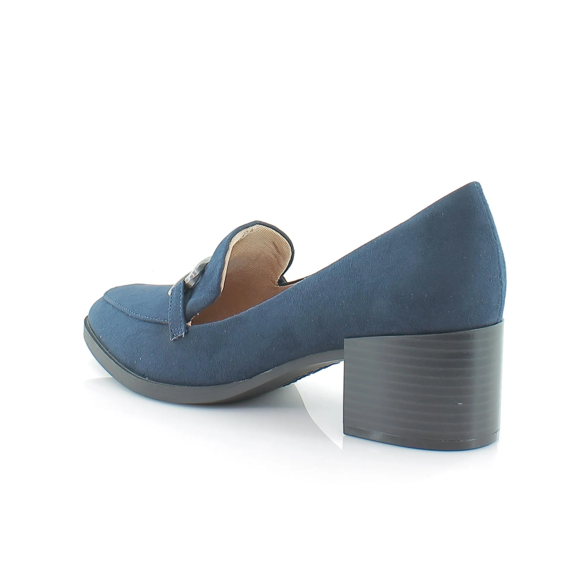 LifeStride Womens Devyn 2 Block Heel Loafer Lux Navy Fabric 9 M