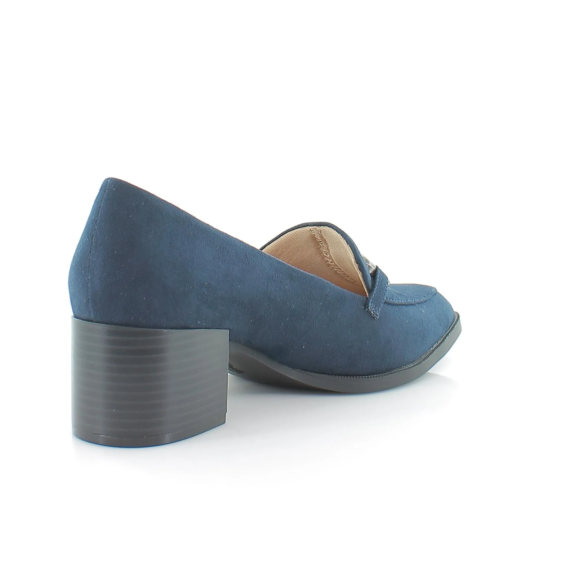 LifeStride Womens Devyn 2 Block Heel Loafer Lux Navy Fabric 9 M
