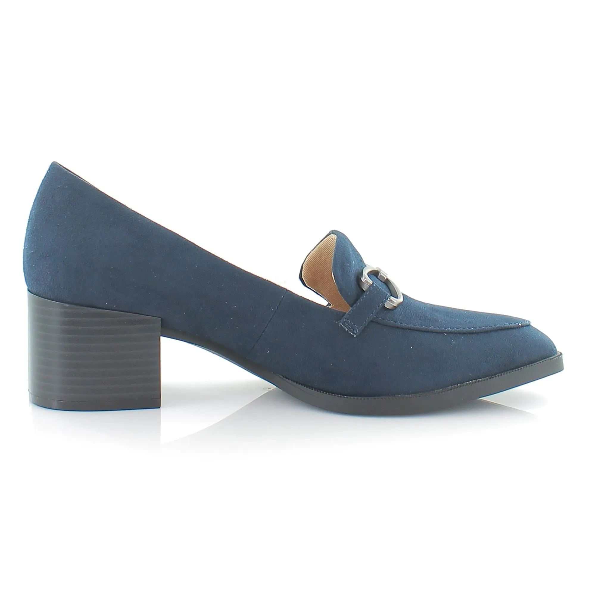 LifeStride Womens Devyn 2 Block Heel Loafer Lux Navy Fabric 9 M