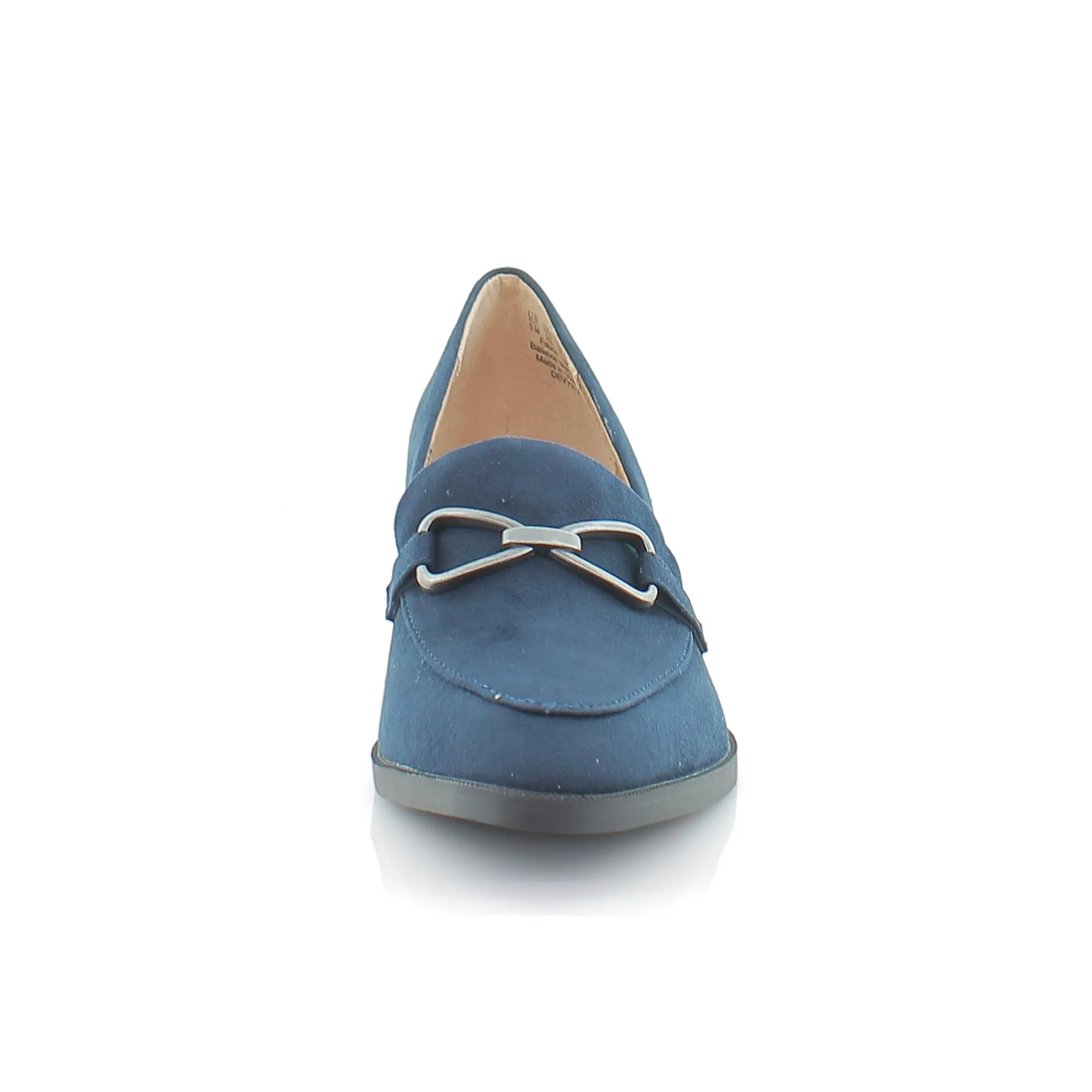 LifeStride Womens Devyn 2 Block Heel Loafer Lux Navy Fabric 9 M
