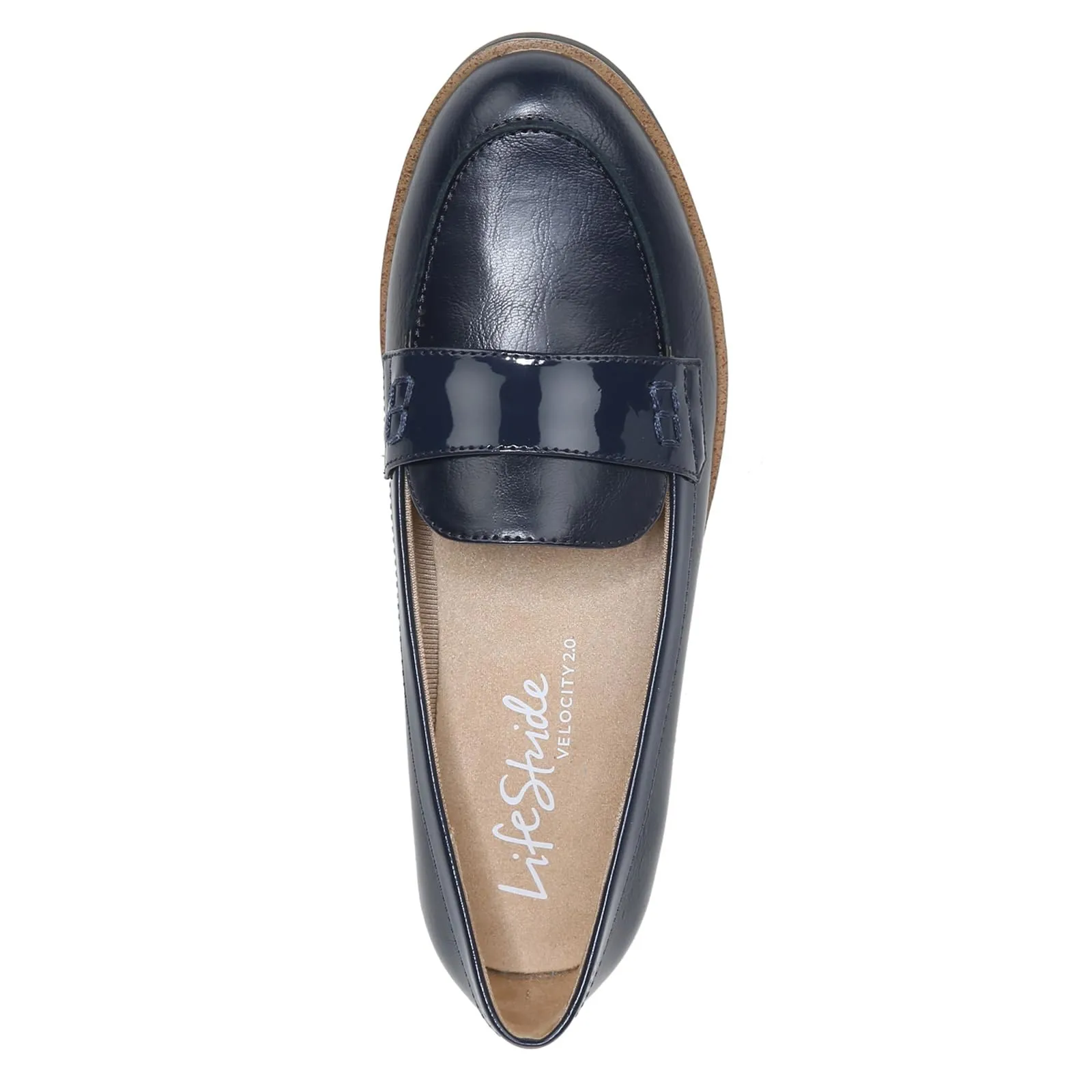 LifeStride Womens Zee Loafer, Navy Shiny, 9 US
