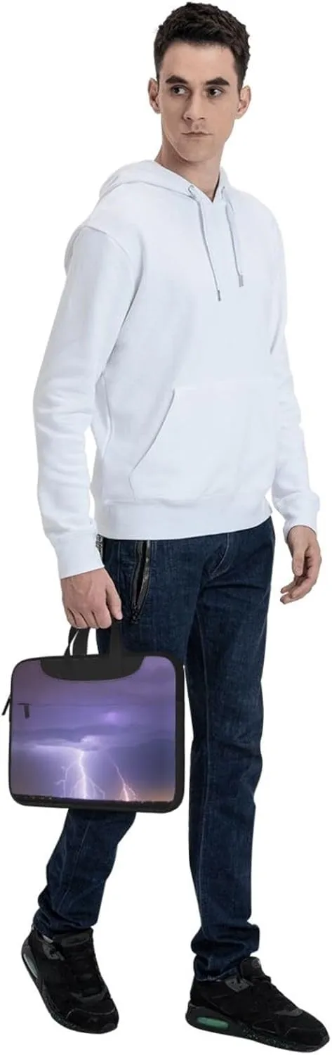 Lightning Storm Pattern Laptop Bag - with Soft Interior, Multiple Pockets - Ideal for Men, Travel and Business