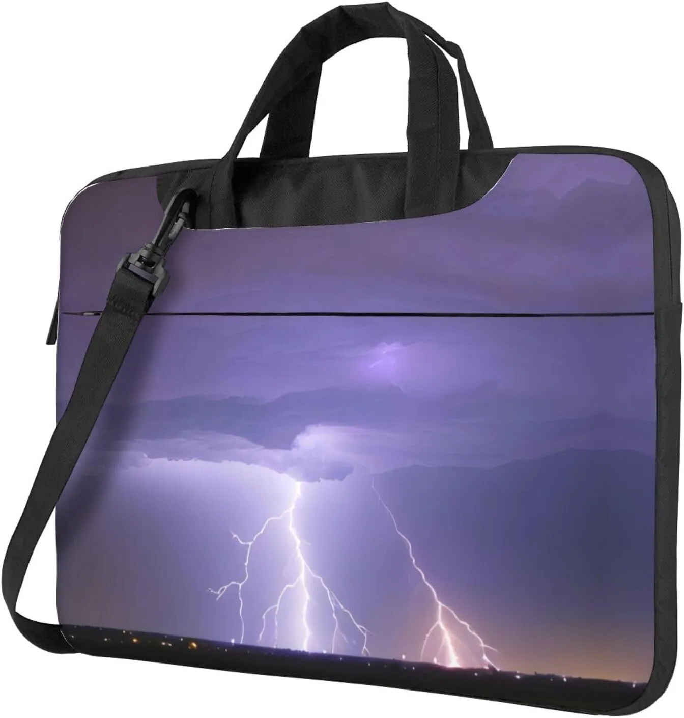 Lightning Storm Pattern Laptop Bag - with Soft Interior, Multiple Pockets - Ideal for Men, Travel and Business