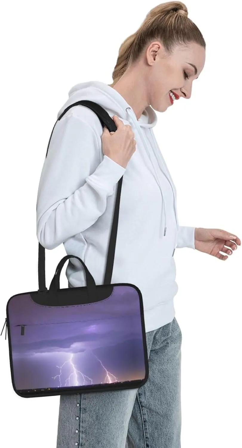 Lightning Storm Pattern Laptop Bag - with Soft Interior, Multiple Pockets - Ideal for Men, Travel and Business