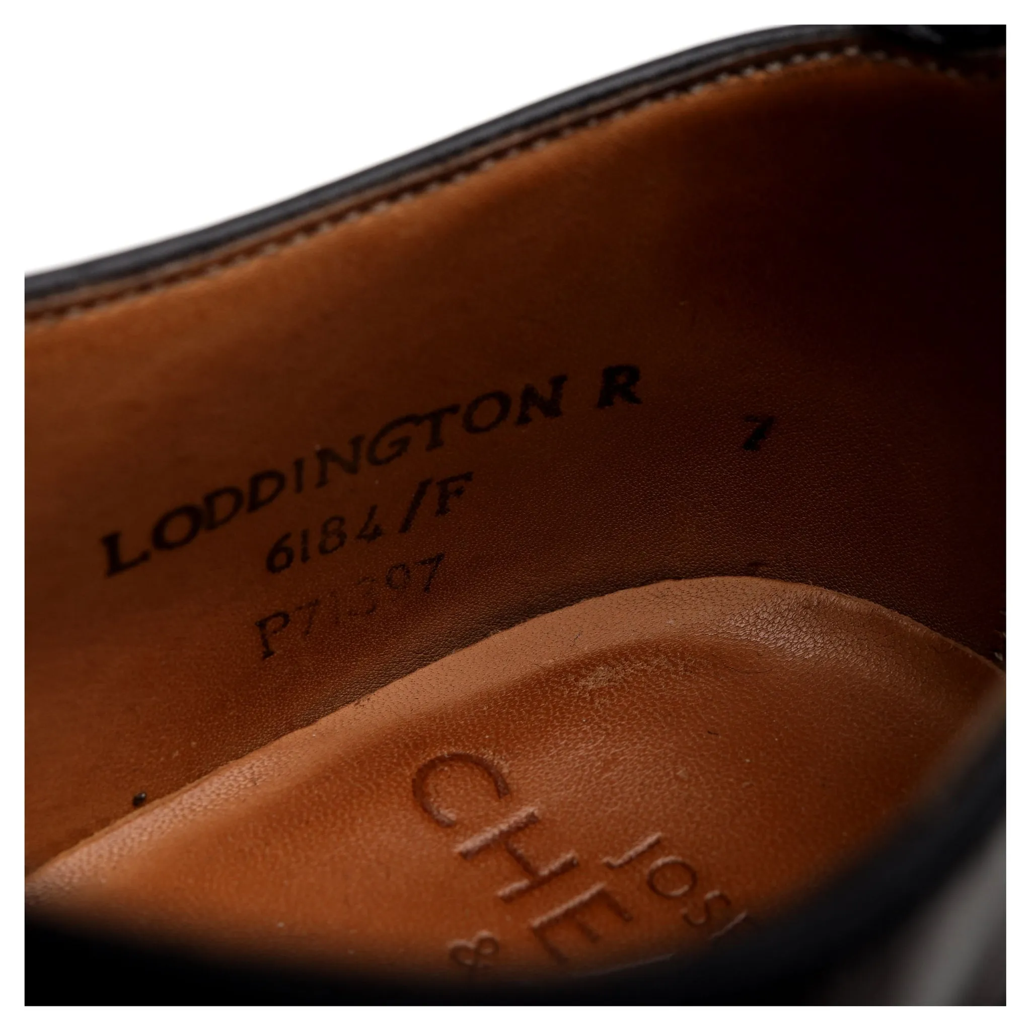 'Loddington R' Black Leather Oxford Brogues UK 7 F