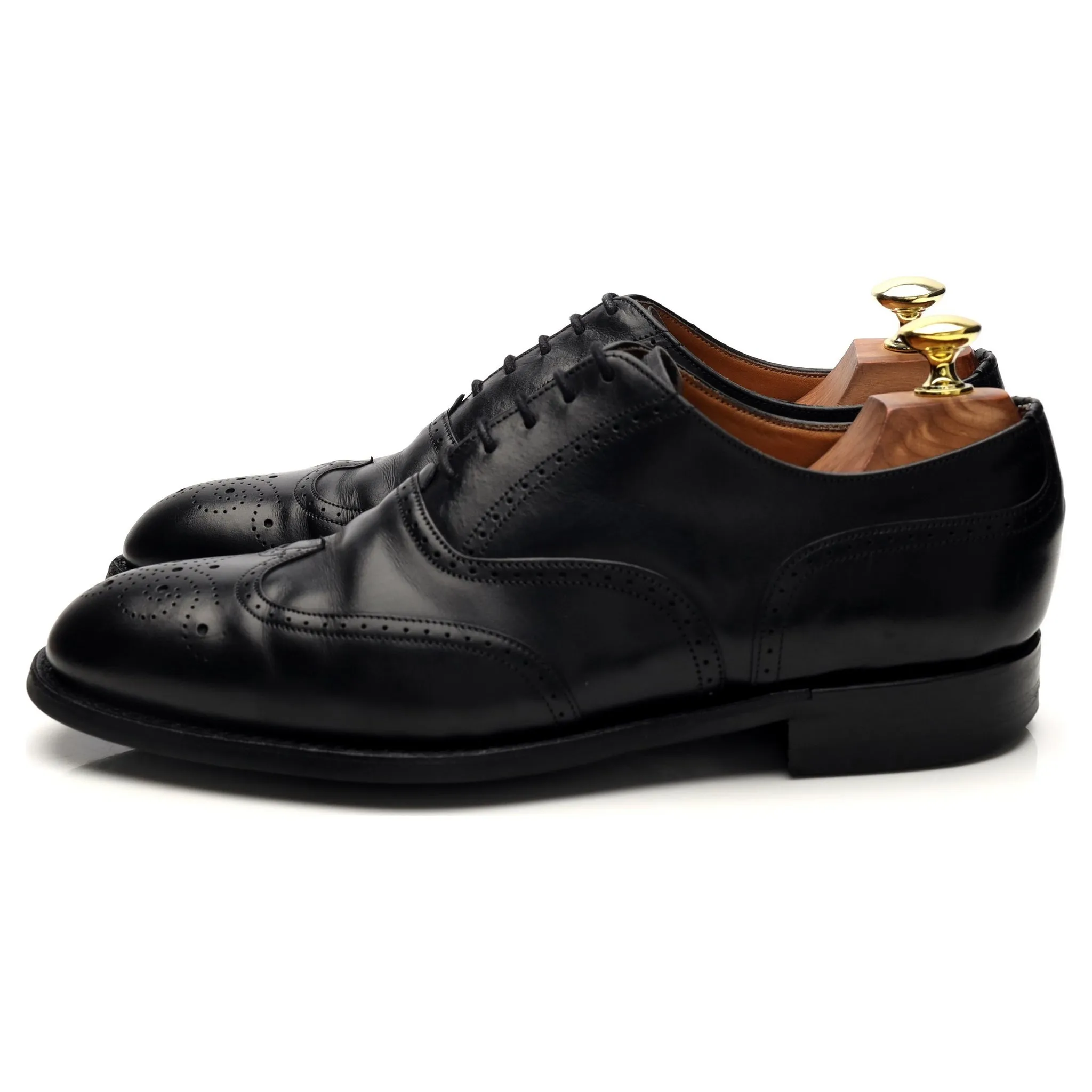 'Loddington R' Black Leather Oxford Brogues UK 7 F
