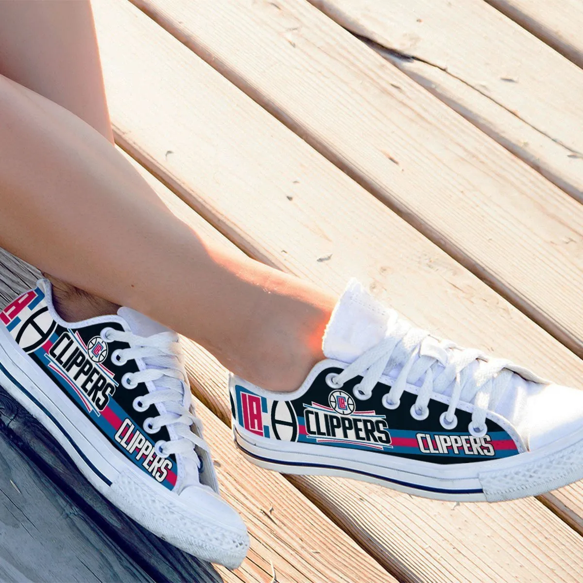 los angeles clippers ladies low cut sneakers