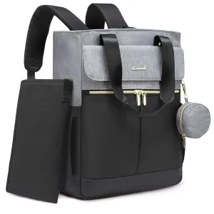 LOVEVOOK Diaper Bag Backpack,Diaper Bag Tote with Insulated Pockets,Baby Bag for Girl Boy with Changing Pad,Large Baby Diaper Bag with Pacifier Case,Anti-Theft Travel Backpack for Women,Black-Gray