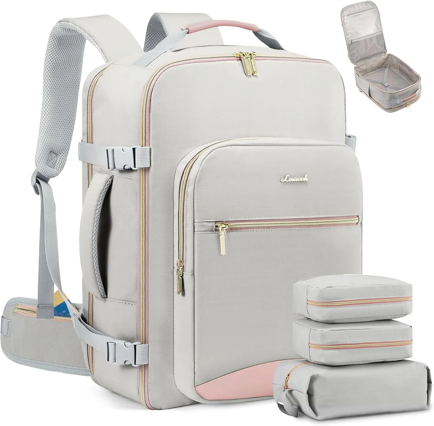 LOVEVOOK Travel Backpack for Women with Waist Strap,40L Cute Carry on Backpack Travels Essentials Personal Item Backpack for Traveling on Airplane,Large Carry on Luggage Travel Bag Flight Approved