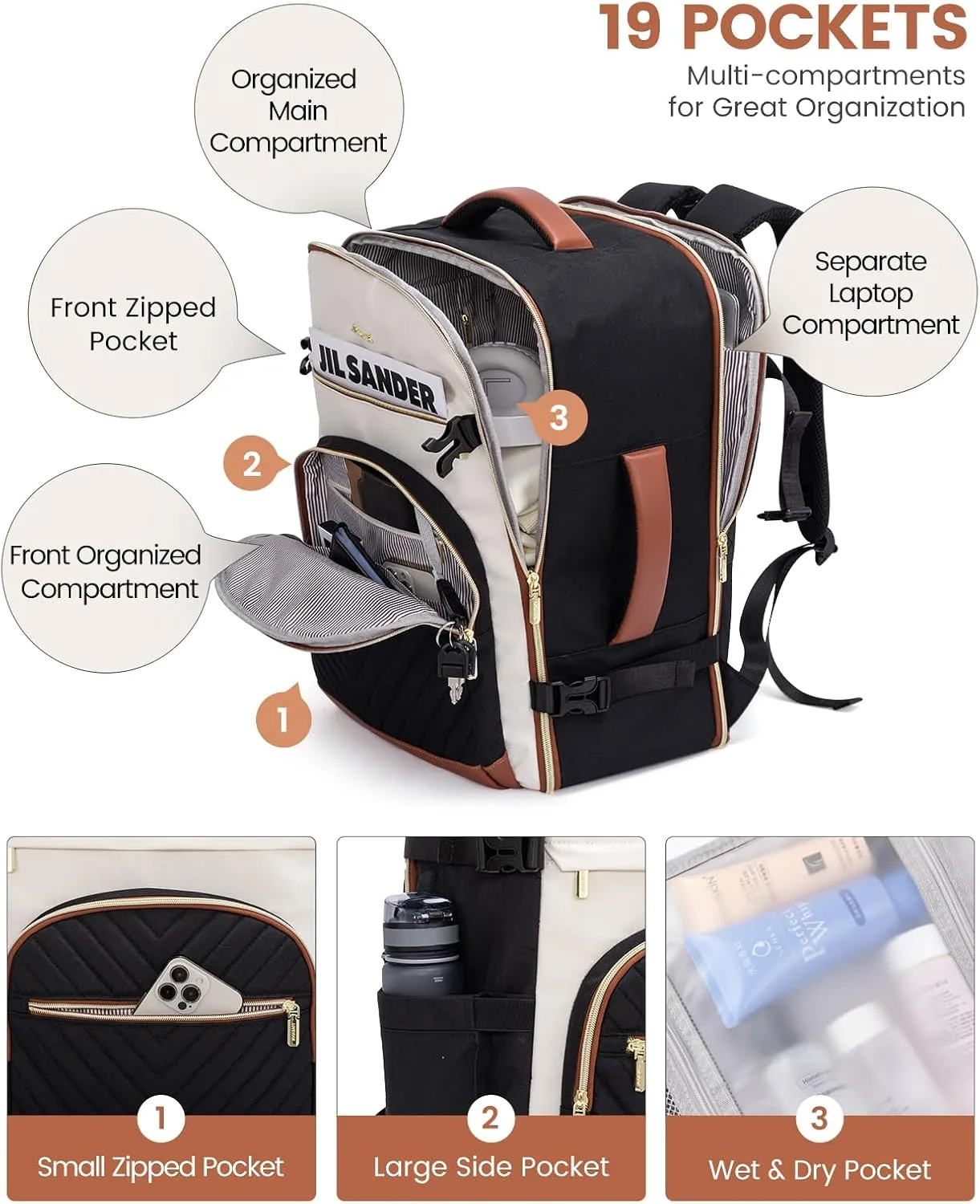 LOVEVOOK Travel Backpack for Women,40L Carry On Backpack for Airplanes,17.3 Inch Laptop Personal Item Travel Bag