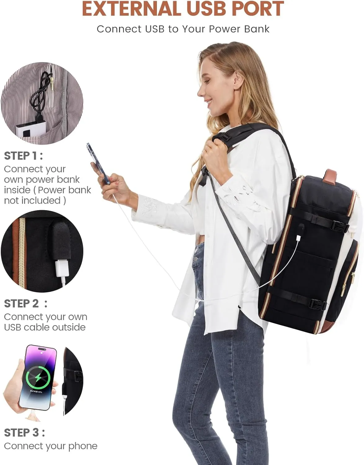 LOVEVOOK Travel Backpack for Women,40L Carry On Backpack for Airplanes,17.3 Inch Laptop Personal Item Travel Bag