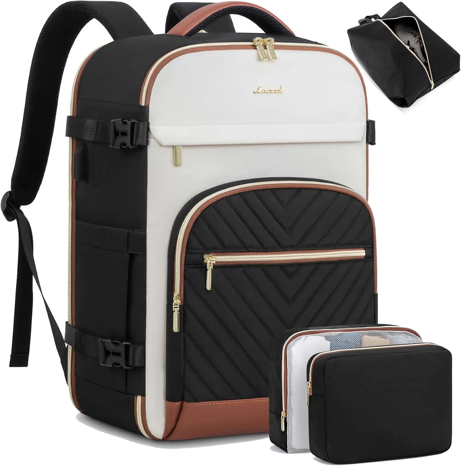 LOVEVOOK Travel Backpack for Women,40L Carry On Backpack for Airplanes,17.3 Inch Laptop Personal Item Travel Bag